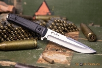 Нож Delta AUS-8 SW G10 (Stonewash, черная рукоять, черные ножны, черн - фото 2