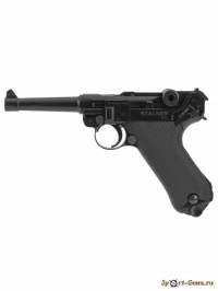 Пистолет пневматический Stalker STL (Luger P08) к.4,5мм, 12г CO2, металл, 95 м/с, Hop-Up, Blowback