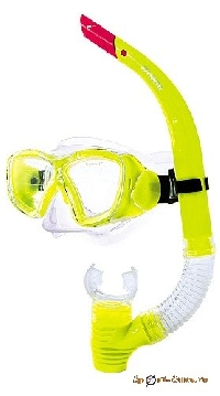 Набор для плавания (маска+трубка) ATEMI (желтый)арт.24103
